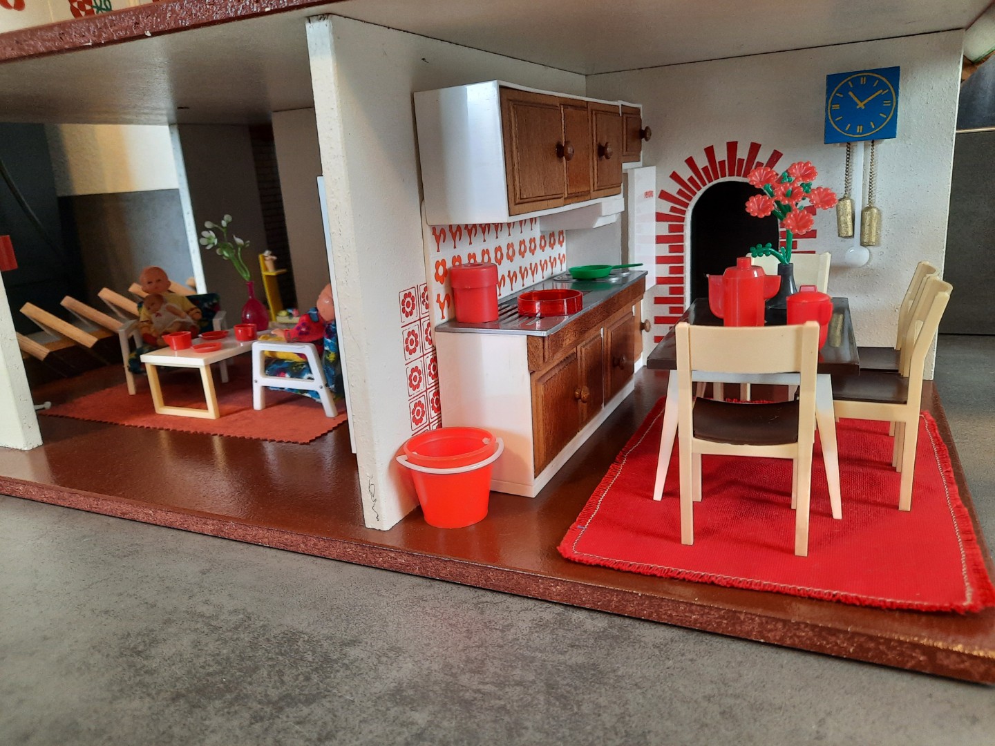 Küche mit Wohnzimmer